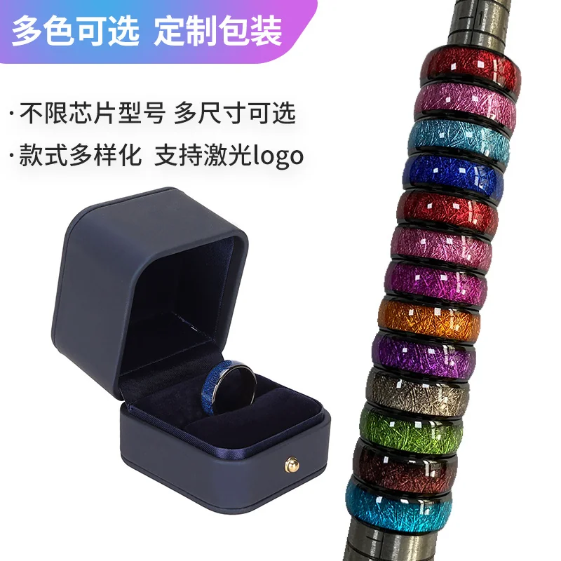 创新佳rfid陶瓷戒指 ntag216芯片nfc穿戴戒指可复制门禁cuid戒指